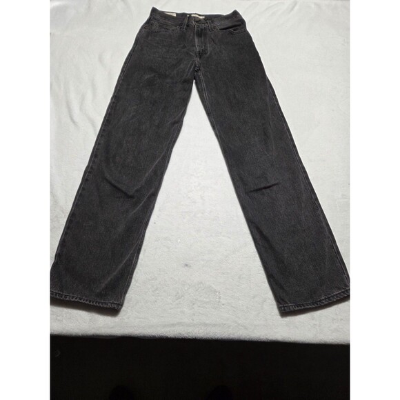 Levis Pants Women 24 Black Denim Jeans Premium Dad Jean Big E Cotton 24x30 - Picture 1 of 14